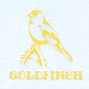 Picture of Goldfinch Outline Machine Embroidery Design
