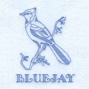 Picture of Bluejay  Outline Machine Embroidery Design