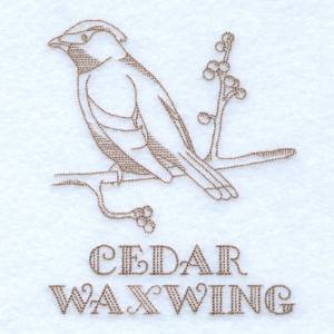Picture of Cedar Waxwing Machine Embroidery Design