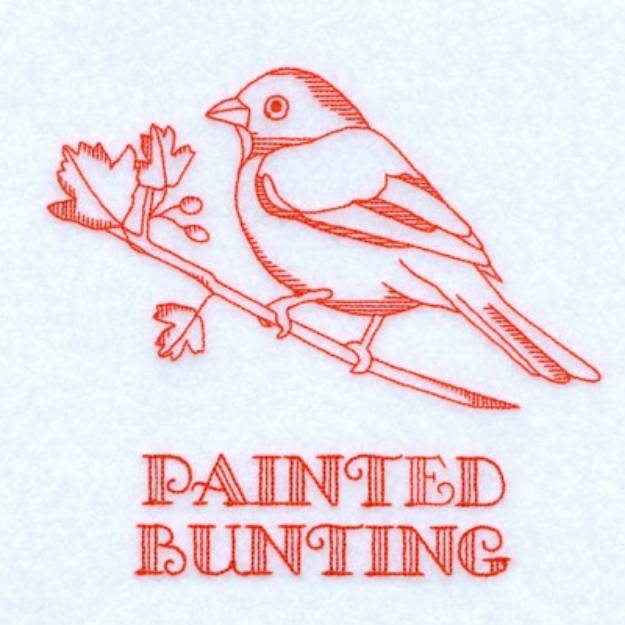 Picture of Painted Bunting Machine Embroidery Design