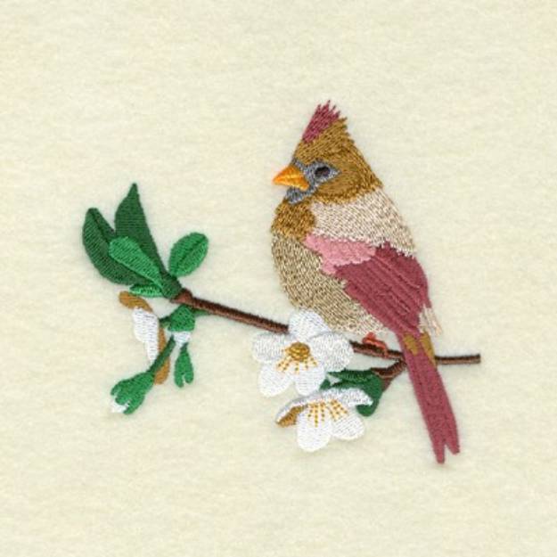 Picture of Blooming Cardinal Machine Embroidery Design