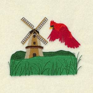 Picture of Soaring Male Cardinal Machine Embroidery Design