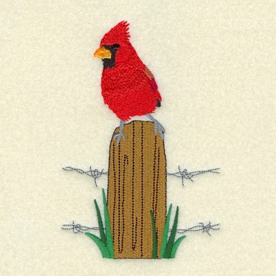 Cardinal On Post Machine Embroidery Design