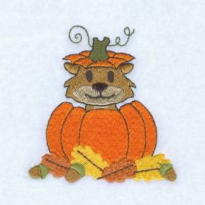 Picture of Chipmunk In Pumpkin Machine Embroidery Design