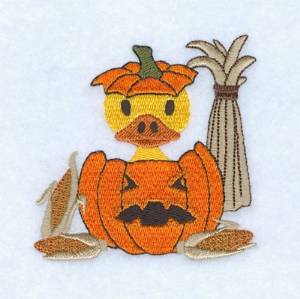 Picture of Duck In Pumpkin Machine Embroidery Design