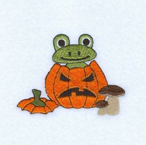 Picture of Frog In Pumpkin Machine Embroidery Design