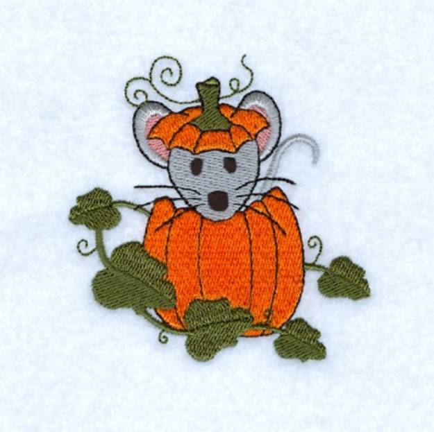 Picture of Mouse In Pumpkin Machine Embroidery Design