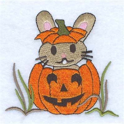 Rabbit In Pumpkin Machine Embroidery Design