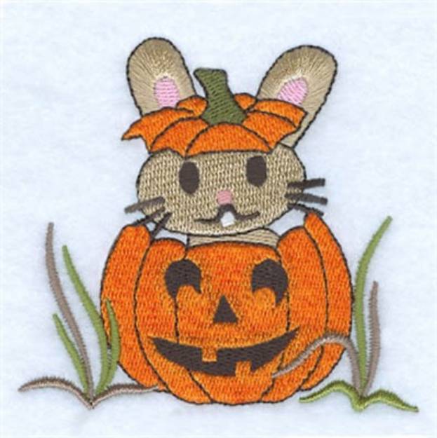 Picture of Rabbit In Pumpkin Machine Embroidery Design