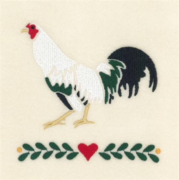 Picture of Rooster Stencil 2 Machine Embroidery Design