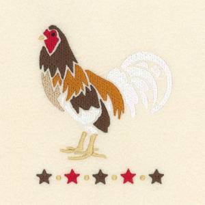 Picture of Rooster Stencil 3 Machine Embroidery Design