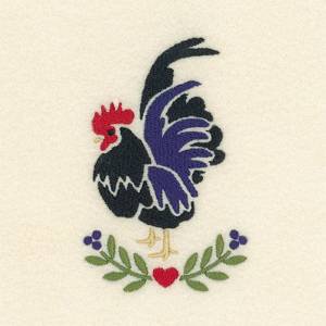 Picture of Rooster Stencil 4 Machine Embroidery Design