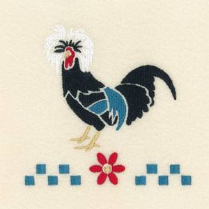 Picture of Rooster Stencil 5 Machine Embroidery Design