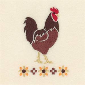 Picture of Rooster Stencil 7 Machine Embroidery Design
