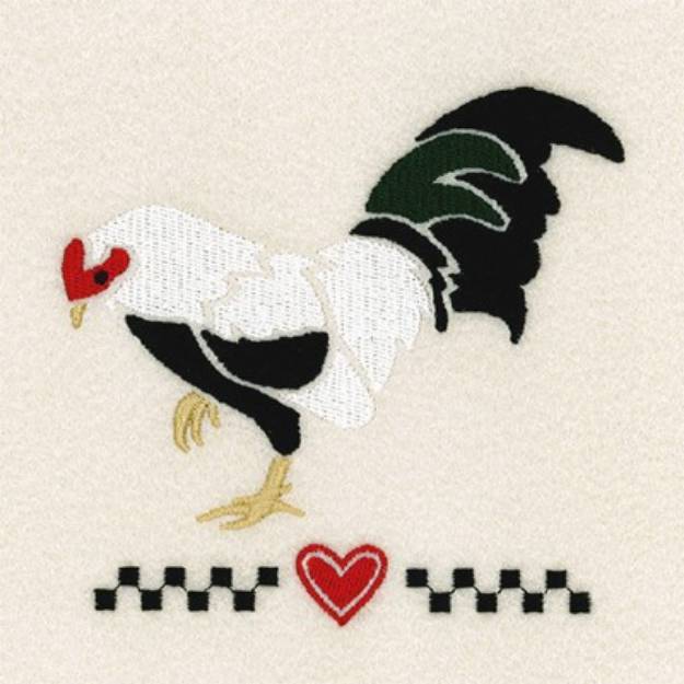 Picture of Rooster Stencil 9 Machine Embroidery Design