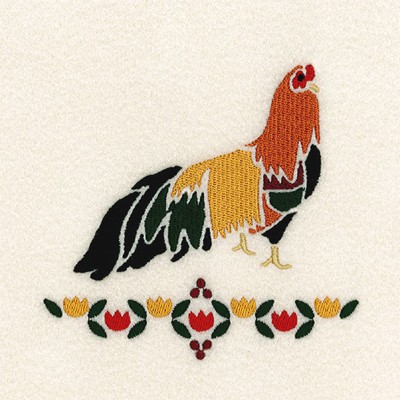 Rooster Stencil 11 Machine Embroidery Design