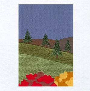 Picture of Fall Cabin Panel 1 Machine Embroidery Design