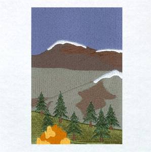 Picture of Fall Cabin Panel 3 Machine Embroidery Design