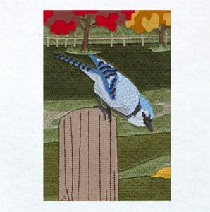 Picture of Fall Cabin Panel 4 Machine Embroidery Design