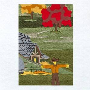 Picture of Fall Cabin Panel 6 Machine Embroidery Design