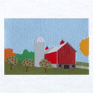 Picture of Fall Barn Panel 1 Machine Embroidery Design