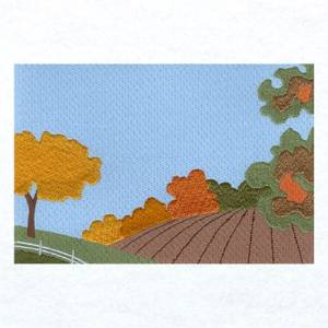 Picture of Fall Barn Panel 2 Machine Embroidery Design