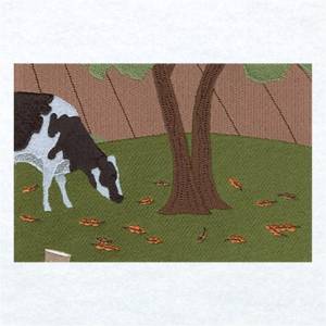 Picture of Fall Barn Panel 6 Machine Embroidery Design