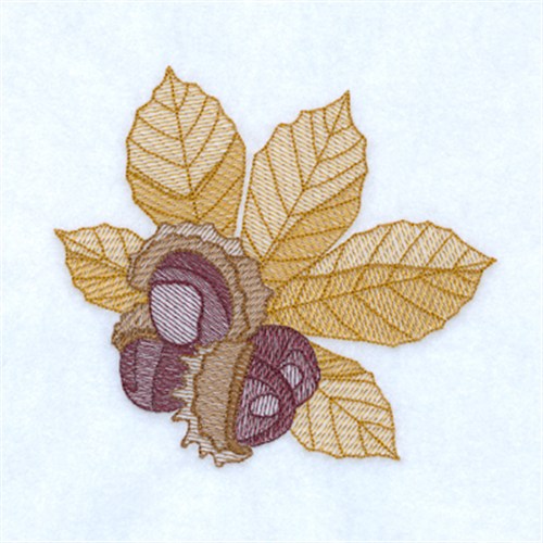 Fall Chestnut Toile Machine Embroidery Design