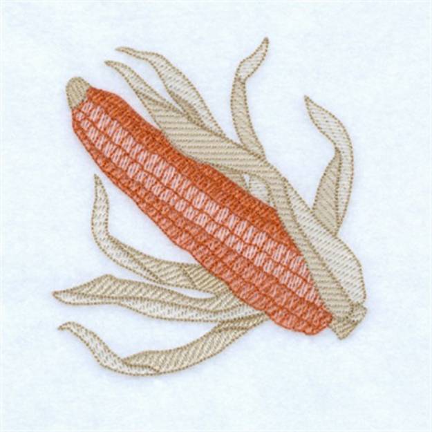 Picture of Fall Corn Toile Machine Embroidery Design