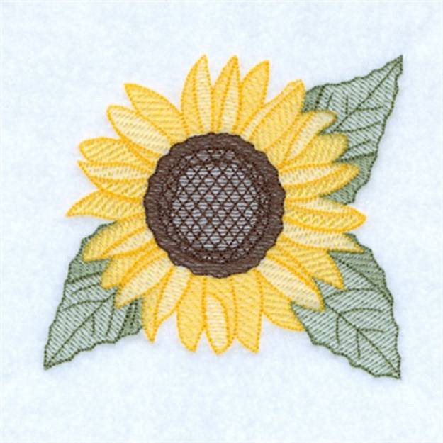 Picture of Fall Sunflower Toile Machine Embroidery Design