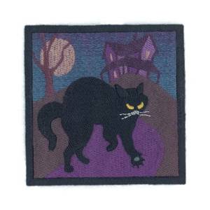 Picture of Black Cat Organza Machine Embroidery Design