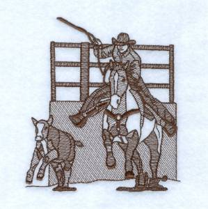 Picture of Rodeo Calf Roping Machine Embroidery Design