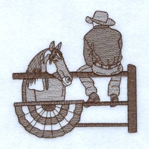 Picture of Rodeo Cowboy & Horse Machine Embroidery Design