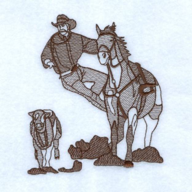 Picture of Rodeo Cowboy Jump Machine Embroidery Design