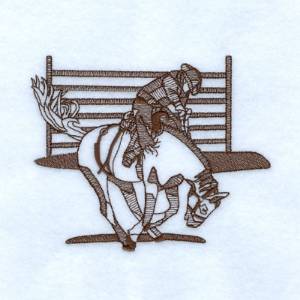 Picture of Rodeo Bronc Rider Machine Embroidery Design