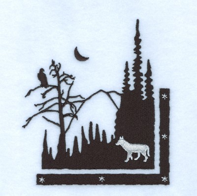 Wolf & Eagle Silhouette Machine Embroidery Design
