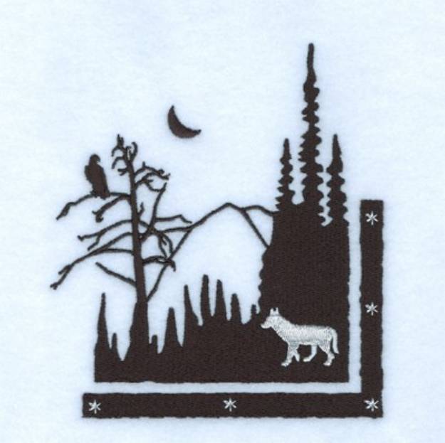 Picture of Wolf & Eagle Silhouette Machine Embroidery Design