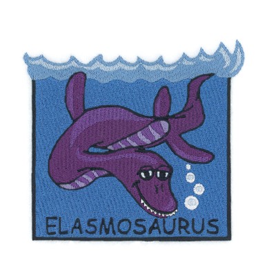 Elasmosaurus Square Machine Embroidery Design