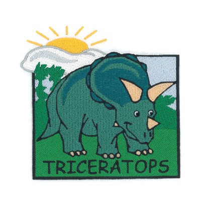 Triceratops Square Machine Embroidery Design