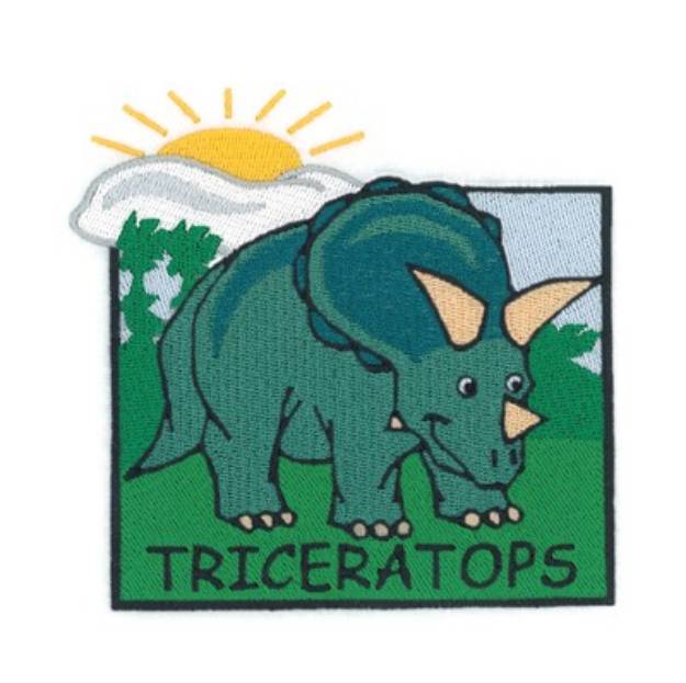 Picture of Triceratops Square Machine Embroidery Design