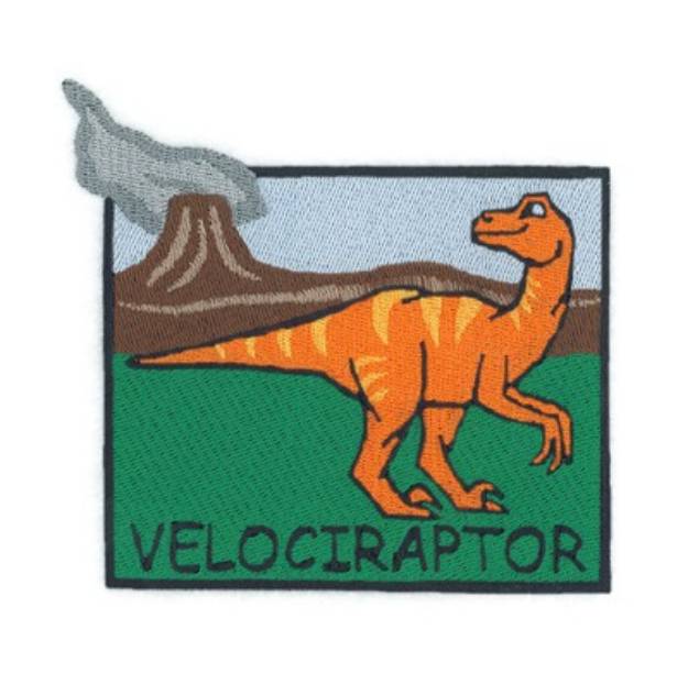 Picture of Velociraptor Square Machine Embroidery Design