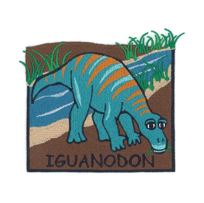 Iguanodon Square Machine Embroidery Design