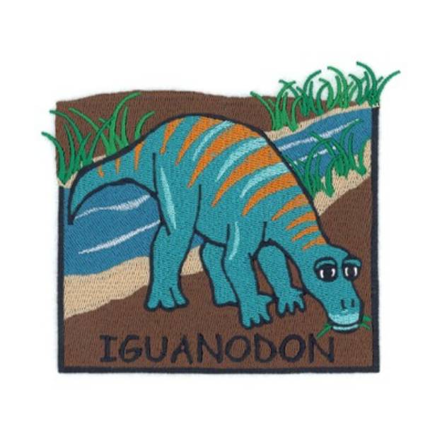 Picture of Iguanodon Square Machine Embroidery Design