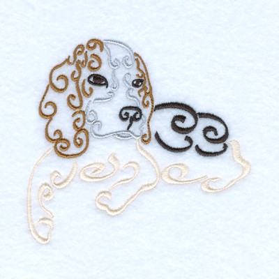 Swirly Beagle Machine Embroidery Design