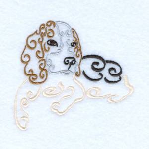 Picture of Swirly Beagle Machine Embroidery Design