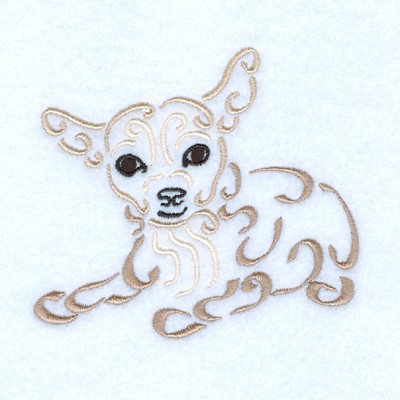 Swirly Chihuahua Machine Embroidery Design