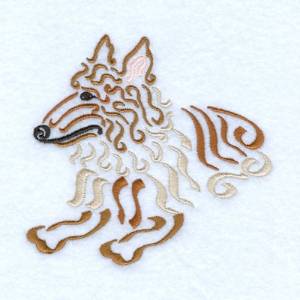 Picture of Swirly Collie Machine Embroidery Design