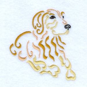 Picture of Swirly Golden Retriever Machine Embroidery Design