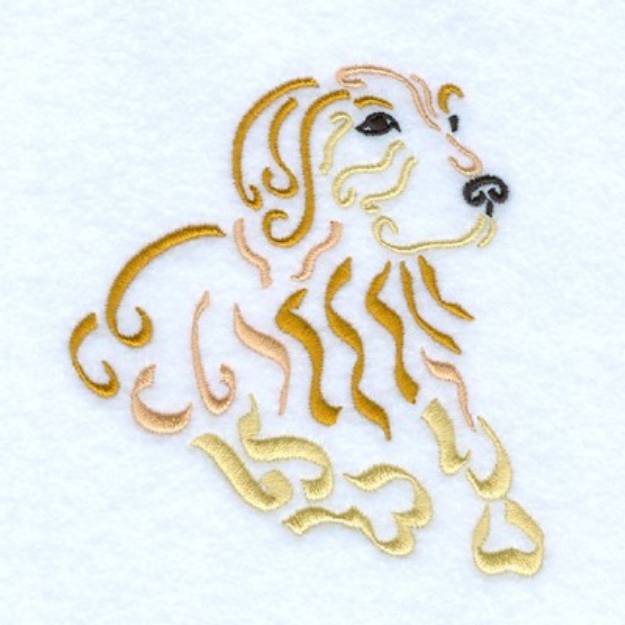 Picture of Swirly Golden Retriever Machine Embroidery Design