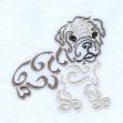 Picture of Swirly Pug Machine Embroidery Design